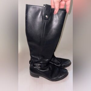 Michael Kors Black Leather Riding Boots